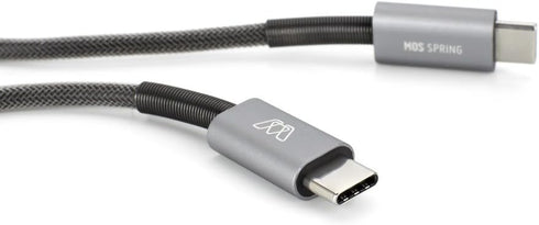 MOS Spring USB-C Cable - USB-C to USB-C, Deep Grey, 3 ft...