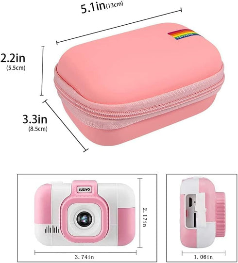 Leayjeen Kids Camera Case Compatible with SUZIYO Kids Digital Selfie Cameras- Easter Birthday Gifts for Girls and Boys Aged 3-9 (Case Only) - Pink...