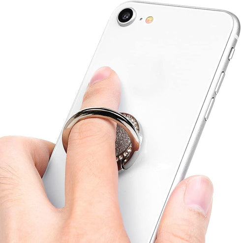Mavis's Diary Bling Cell Phone Ring Stand Holder, Universal 360 Rotation Metal Buckle Tablet Finger Grip Kickstand Compatible with iPhone Galaxy L...