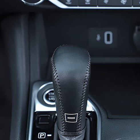 Car Gear Shift Knob Fit for Nissan Sentra 2020-2023,Leather Shift Lever Knob Cover Protector,Black with Black Stitches...