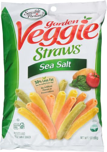 Sensible Portions Garden Veggie Sea Salt Straws, 7 oz...