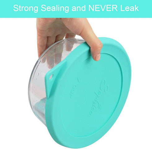 Sophico Round Silicone Storage Cover Lids Replacement for Anchor Hocking and Pyrex 7402-PC 6/7 Cup Glass Bowls (Container not Included)(Mint - 2 p...