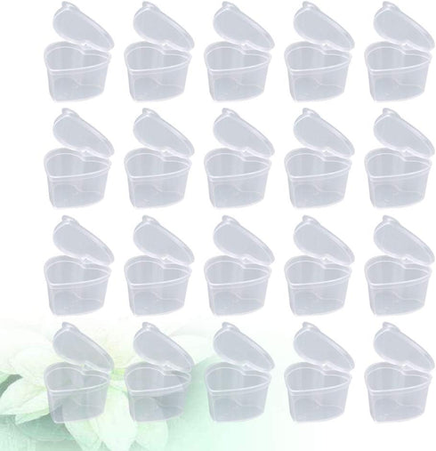 EXCEART 50 Pcs Transparent Heart Shaped Storage Containers Clear Heart Shape Plastic Storage Cases with Lids for Arts Crafts Storage Boxes Plastic...