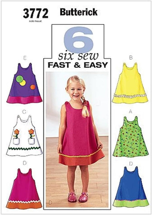 BUTTERICK PATTERNS B3772 Toddler's & Children's Dress, Size 1-2-3...