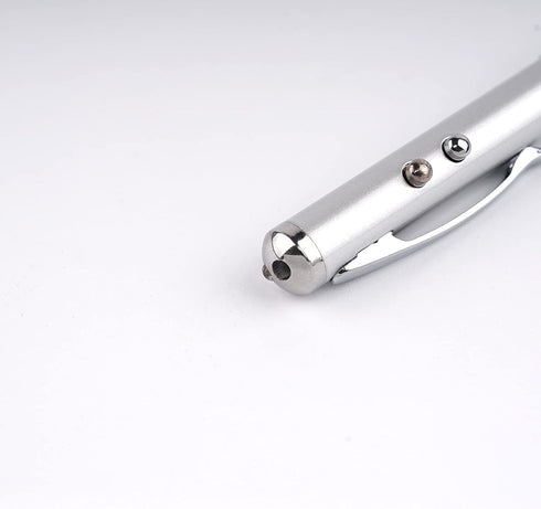 Metal Multi-Function Pen, Touch Screen Stylus, Flashlight with White Light, Infrared, Creative Christmas and Birthday Gifts (1 Silver)...