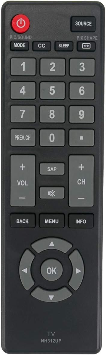 NH312UP Replacement Remote Control Applicable for Sanyo LCD LED TV FW43D25F FW55D25F FW32D06F FW40D36F FW50D36F FW50D36FOM NH315UP...