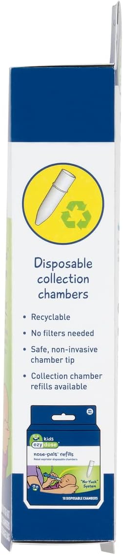 Ezy Dose Kids Nasal Aspirator, Sinus Relief and Mucus Sucker for Baby and Toddler, Nose-Pals, 4 Disposable Storage Chambers, Convenient and Easy t...