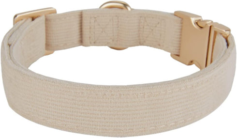 Soft Corduroy Fibric Dog Collar with High Grade Metal Buckle, for Small Dogs.(White,Small:10-15")...