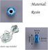 200pcs Evil Eye Beads Aqua Blue Resin Evil Eye Spacer Beads Charms with Elastic Rope for DIY Jewelry Bracelet Necklace Earring Crafts Making Handm...