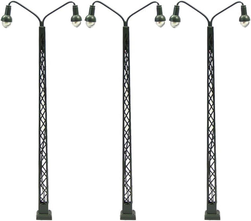 LQS43 3pcs Model Railway Operating Lights Lattice Mast lamp 8cm or 3.15inch Track Light N Scale LED Lights Model Building kit...