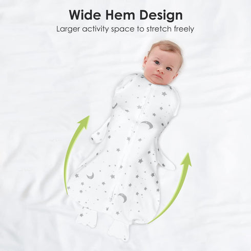 Beberoad Love Baby Swaddles, Wearable Blankets, Made of Cotton, with 2-Way Zipper & Silent Velcro, Easy Swaddling & Breathable Suitable for Baby 0...