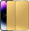 2 PCS Anti-Blue Tempered Glass Mirror Screen Protector Film Suit for iPhone 14 Pro Max, 6.7 inch 9H Hardness Anti-scratch Full Covered (Gold)...
