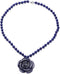 Shop LC Carved Rose Blue Lapis Lazuli Beaded Necklace for Women 925 Sterling Silver Rhodium Plated Gifts for Women Size 18" Birthday Gifts...