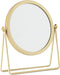Geschaft Golden Tabletop Single Sided Makeup Mirror, 360°Rotation Iron One-Sided Dressing Table Mirror, Round Swivel Desktop Stand Mirror (Golden ...