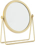 Geschaft Golden Tabletop Single Sided Makeup Mirror, 360°Rotation Iron One-Sided Dressing Table Mirror, Round Swivel Desktop Stand Mirror (Golden ...