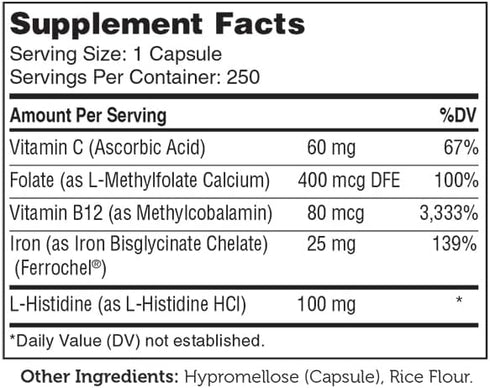 Zahler Iron Complex, Gentle & Non-Constipating Iron Formula, 250 Capsules...
