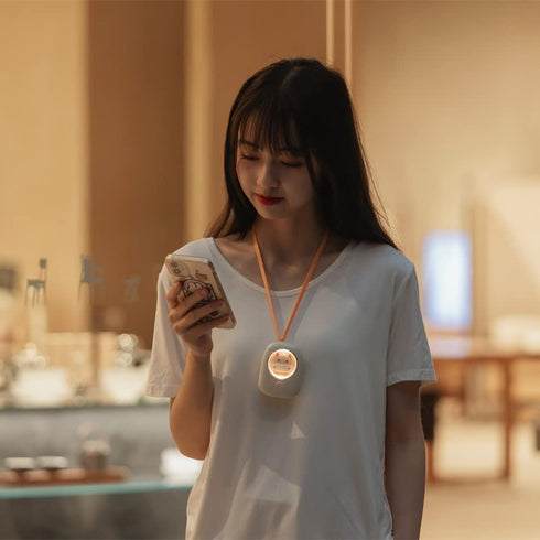 YOKKBRUN Portable Neck Fans for Women, Rechargeable Cool Fans for Neck, Light Smallest Outdoors with Silicone Lanyard, Cute Design Gift for Girls ...