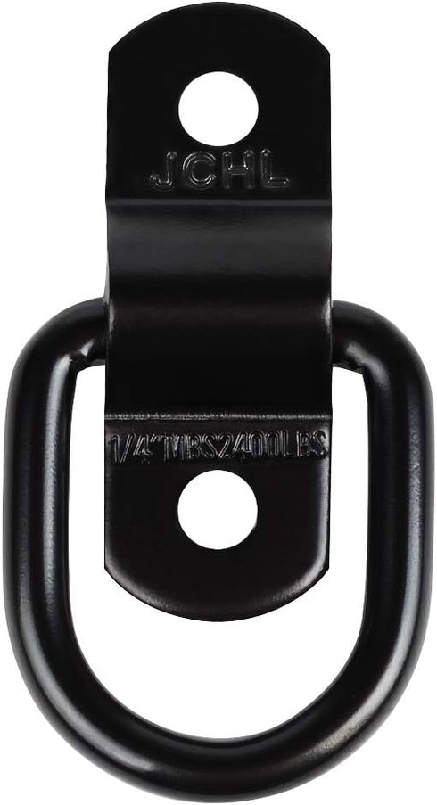 D Rings Tie Down Anchors Hooks for Trailer Truck Bed Bracket Enclosed Points Pickup Camper Surface Mount D-Ring Heavy Duty 1/4" 2400 Pound Capacit...