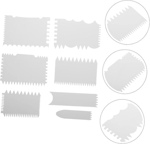 Putty 7 pcs Icing for Practical Paint Cake Decorating Tools Comb Scrapers Wave Sawtooth Design Technique DIY Pouring Baking Kitchen Sle Drywall Sm...