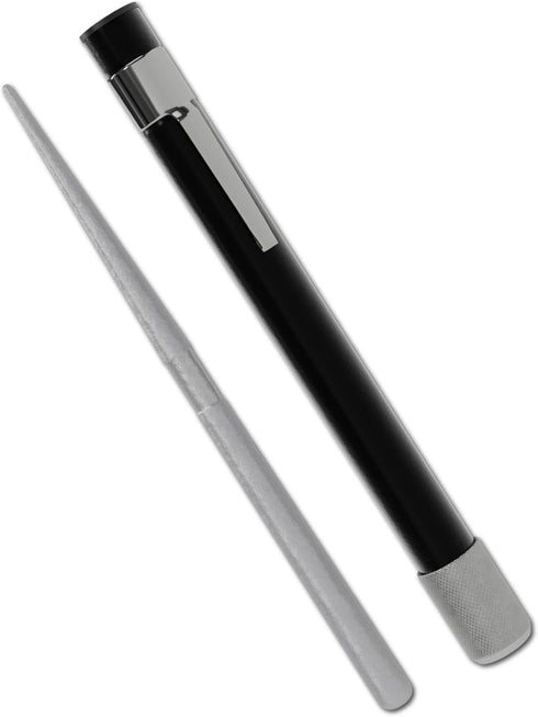 Wamery Serrated Knife Sharpener with Retractable Diamond Sharpening Rod. Repairs, Restores, Polishes Serrated or Straight Blade. Pocket Knife Shar...