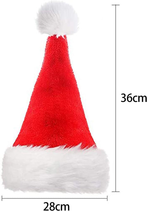 LOKIPA Christmas Santa Hat for Kids, Soft Plush Xmas Santa Hat for kids with Thicken Classic Fur (15X11 Inch for Age 3+ Child)...