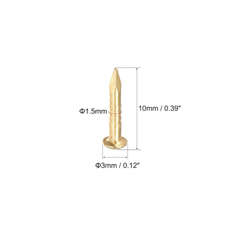 uxcell Small Tiny Brass Nails 1.5x10mm for DIY Decorative Pictures Wooden Boxes Household Accessories 50pcs...