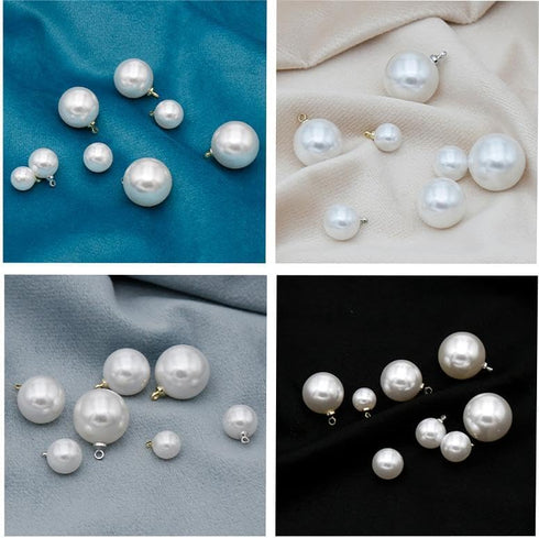 20 Pcs Small Pearl Buttons Round Pearl Bridal Buttons Crystal Rhinestone Buttons for Clothing, Sewing Shirts, Blazer, Wedding Dress, Handmade Deco...