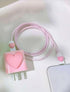 Cute Pink 3D Heart Cable Protector for iPhone Charger Cover MazaniParis Heart Unique Design for Phone Charger Cover Wire Saver for iPhone 14 13 12...