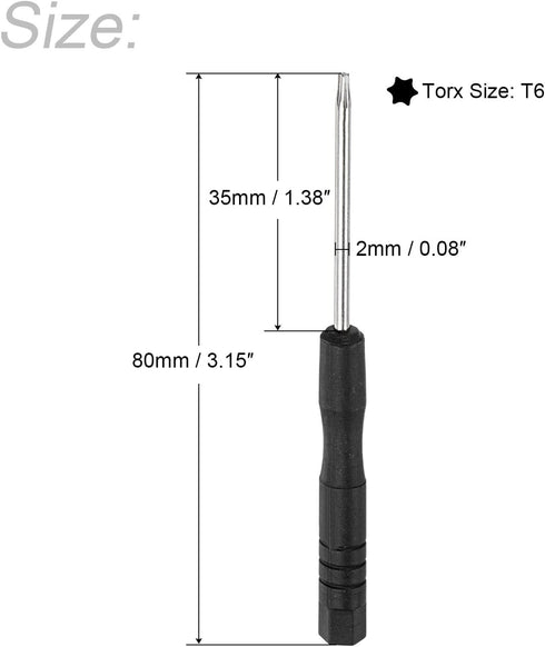 uxcell Mini Torx Screwdriver, T6 Star Head for Watch Eyeglasses Electronics Repair, 2 Pcs...