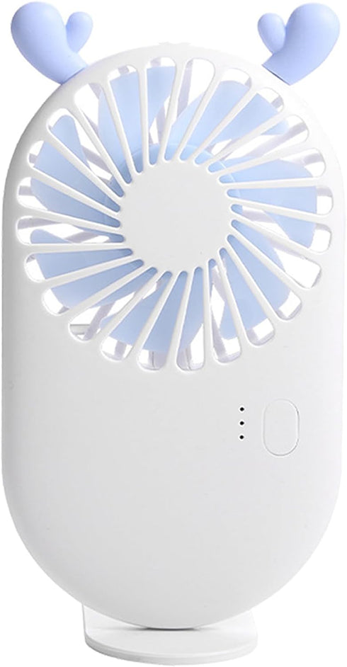 Cute Portable Mini Fan, Handheld Fan with Base as Small Desk Fan, USB Rechargeable Personal Fan Pocket Fan, 3 Speed Battery Operated Eyelash Fan f...