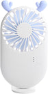 Cute Portable Mini Fan, Handheld Fan with Base as Small Desk Fan, USB Rechargeable Personal Fan Pocket Fan, 3 Speed Battery Operated Eyelash Fan f...