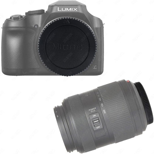 Body Cap & Rear Lens Cap Cover for Olympus E-M10 Mark IV III II E-M1 E-M5, Panasonic Lumix G9 G7 G95 G85 GH6 GH5 GH5S GH4 GH3 GX85 GX9 GX8 GF9 GF1...