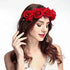 Tvoip Rose Floral Crown Garland Flower Headband Headpiece for Wedding Festival (Red)...