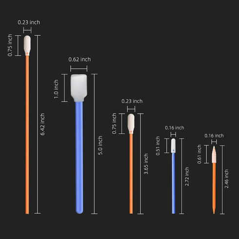 Wellgler's 200pcs Foam Cleaning Swabs, Multi-Purpose Cleanroom Foam Tip Cleaning Swab Kitip Cleaning Swab Kit (orange)...