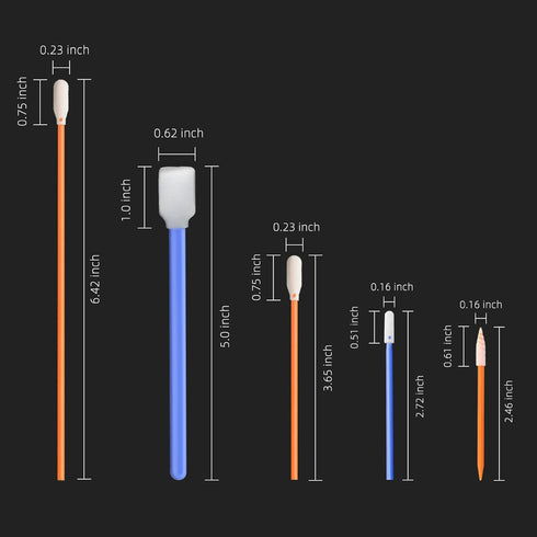 Wellgler's 6.42'' Gun Cleaning Swabs, Long swabs,Microfiber foam swabs(200pcs)...