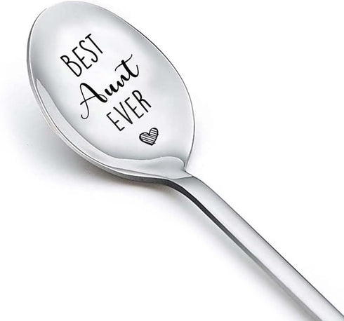 Birthday Gifts for Best Aunt Ever Spoon for Hot Tea Coffee Cocoa Spoons Great Aunt Thank You Appreciation Gifts for Women Auntie Aunty Anniversary...