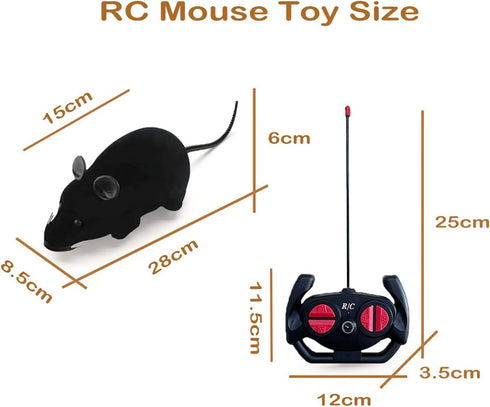 Giveme5 Remote Control Fake Rat Realistic Mouse Cat Toy Mice RC Toy Cat Mice Animal Interactive Toy Figures Cat Running Wheel Wireless Chasing Pra...