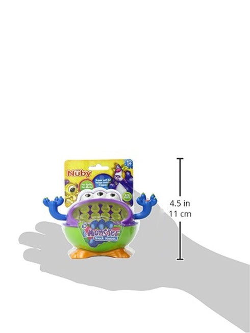 Nuby 3-D Monster Toddler Snack Containers - Spill-Proof Snack Cups for Toddlers with Soft Silicone Flaps - BPA-Free, Dishwasher-Safe...