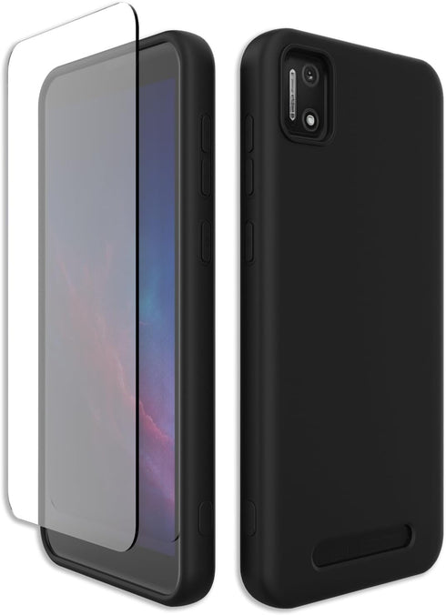 for Cloud Mobile Stratus C7 Case with Tempered Glass Screen Protector Silicone Bumpers Anti-Scratch Shock Absorbing Protection Phone Case Cover fo...