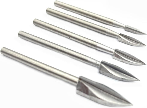 5pcs Engraving Drill bit Set Wood Crafts Grinding Woodworking Tool with 1/8” Shank,Wood Carving Tools Universal fits for Rotary Tools...