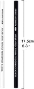 qianshan 2 Pcs Black White Color Charcoal Pencils, Professional Hight Quality Sketch Highlight Charcoal Wooden Pencils for Artist Drawing, Sketchi...