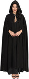 Unicra Halloween Hooded Cloak Black Long Party Cape Renaissance Cosplay Costume Robe with Rhinestone Brooch for Women and Men...