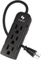 Power Strip 3 Prong Outlet - Slim Black 3 Grounded Outlets Heavy Duty Extension Power Cord Power Strip No Surge Protector with Wall Mount Hole Ide...