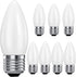 E26 LED Candelabra,4W Vintage 40 Watt Equivalent Edison Style, C32 Frosted Glass Flame Shape,2700K Warm Soft White 400LM,Dimmable LED Candle Bulbs...