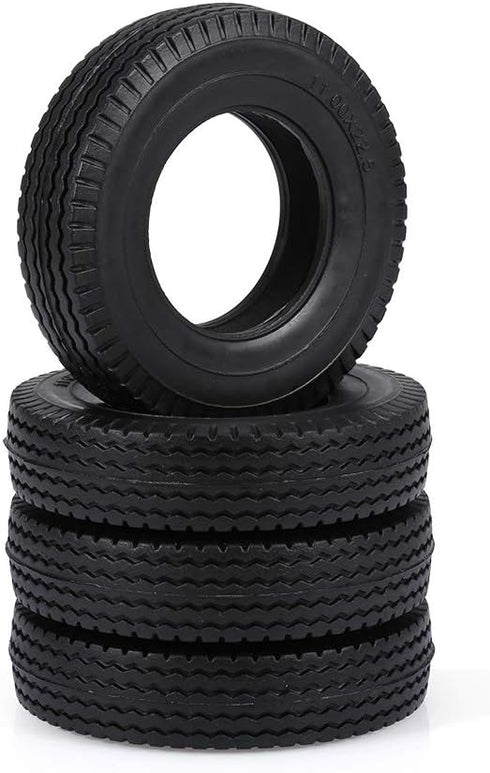 GoolRC 4pcs Trailer Car Rubber Tires for 1/14 Tamiya Tractor Truck RC Climber Trailer...