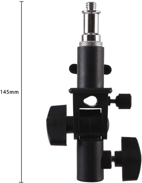 WELLMAKING 2PCS U Shape Tilt Adapter Swivel Mount Umbrella Holder Light Stand with Standard 1/4 to 3/8 inch Metal Male Screw Adapter Spigot Stud f...