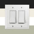 Questech Decor Double Rocker Light Switch Cover, 2-Gang Electrical Wall Plate, Double Switch Standard Size GFCI Receptacle Cover, Decorative Bevel...