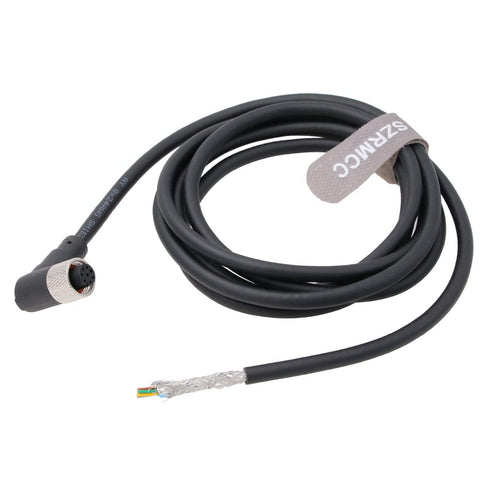 M12 A Code Right Angle 8 pin Female to Open Shielded Industrial Aviation Sensor Cable for Automation Control I/O Fieldbus Module Device Network (R...