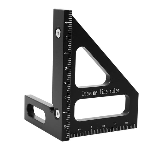 Imperial 3D Multi-Angle Measuring Ruler,45/90 Degree Aluminum Alloy Woodworking Square Protractor, Miter Triangle Ruler High Precision Layout Meas...