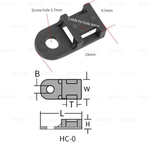 120 Set Cable Zip Tie Mounts Kit Black 6" Zip Ties, Black Cable Tie Base and Tapping Screw - Wire Cable Clips Organizer Holders Clamps...